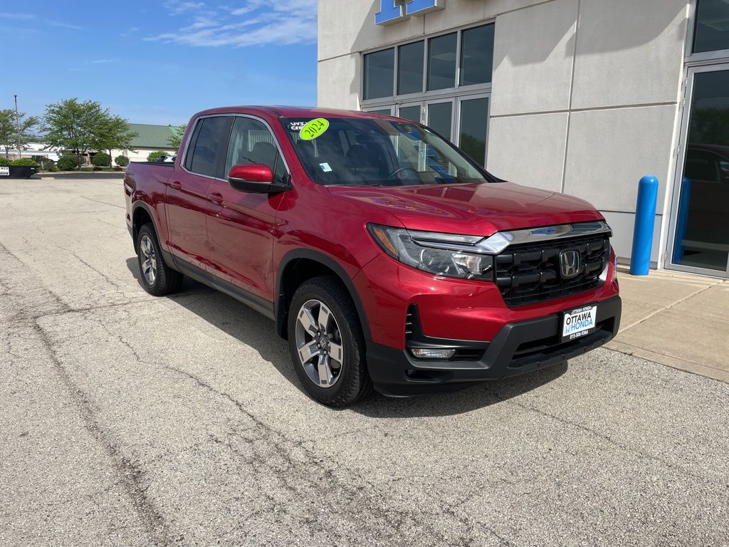Radiant Red 2024 Honda Ridgeline RTL AWD Pickup Truck All-Wheel Drive 9-Speed Automatic