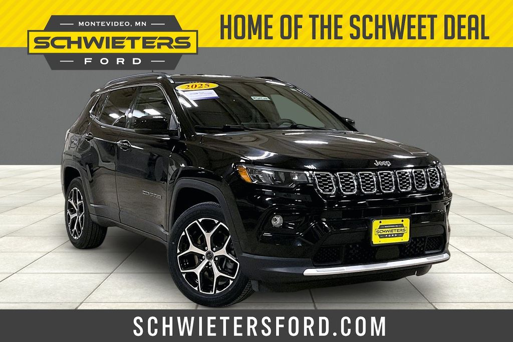 Diamond Black Crystal Pearlcoat 2025 Jeep Compass SUV / Crossover Four-Wheel Drive 8-Speed Automatic