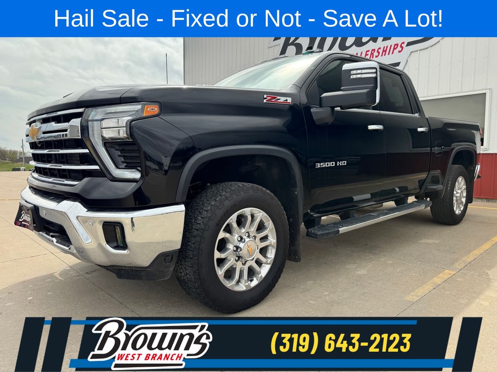 Black 2025 Chevrolet Silverado 3500HD LTZ Crew Cab 4WD Pickup Truck Four-Wheel Drive Automatic