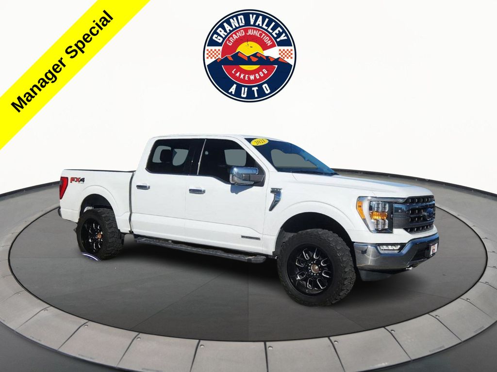 Oxford White 2021 Ford F-150 Lariat SuperCrew 4WD Pickup Truck Four-Wheel Drive Automatic