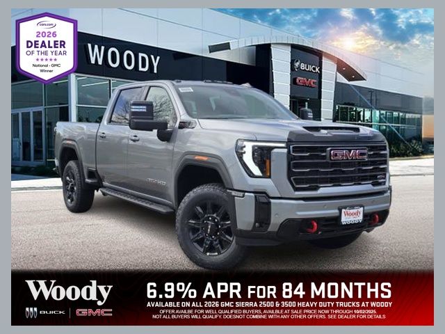 Sterling Metallic 2026 GMC Sierra 2500HD AT4 Crew Cab 4WD Pickup Truck Four-Wheel Drive Automatic