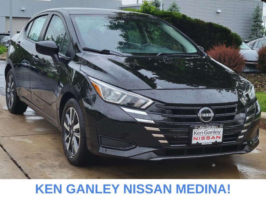 Super Black Metallic 2024 Nissan Versa Sedan Front-Wheel Drive Continuously Variable Transmission