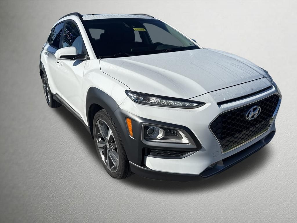 Chalk White 2021 Hyundai Kona SUV / Crossover All-Wheel Drive 7-Speed Automatic
