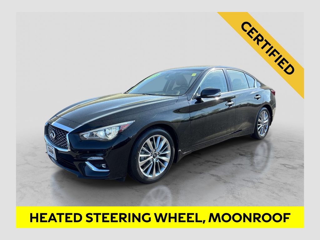 Black Obsidian 2023 INFINITI Q50 Luxe AWD Sedan All-Wheel Drive 7-Speed Automatic Overdrive