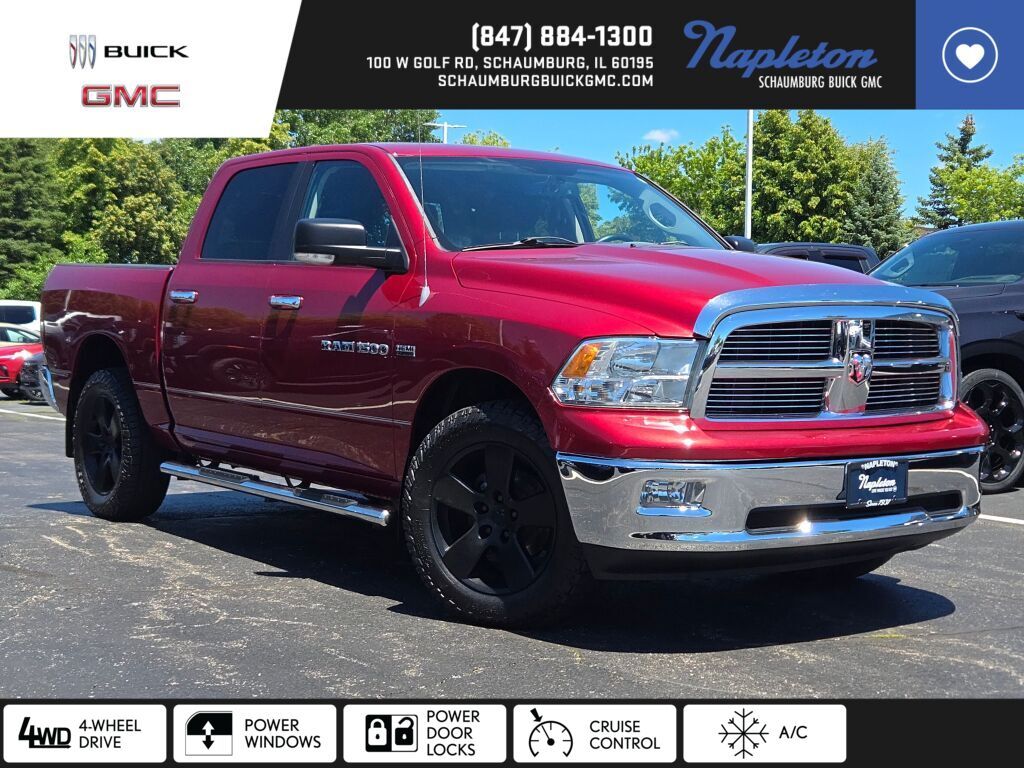 Deep Cherry Red Crystal Pearlcoat 2012 RAM 1500 Pickup Truck Four-Wheel Drive 6-Speed Automatic