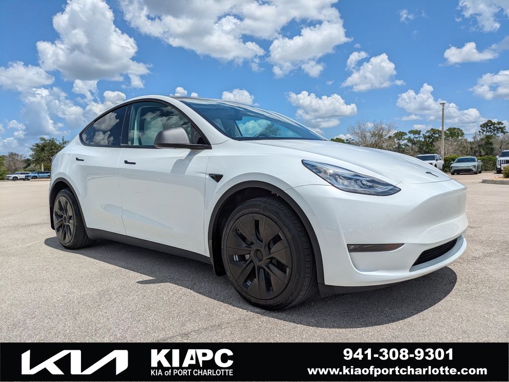 Pearl White Multi-Coat 2023 Tesla Model Y SUV / Crossover All-Wheel Drive 1-Speed Automatic