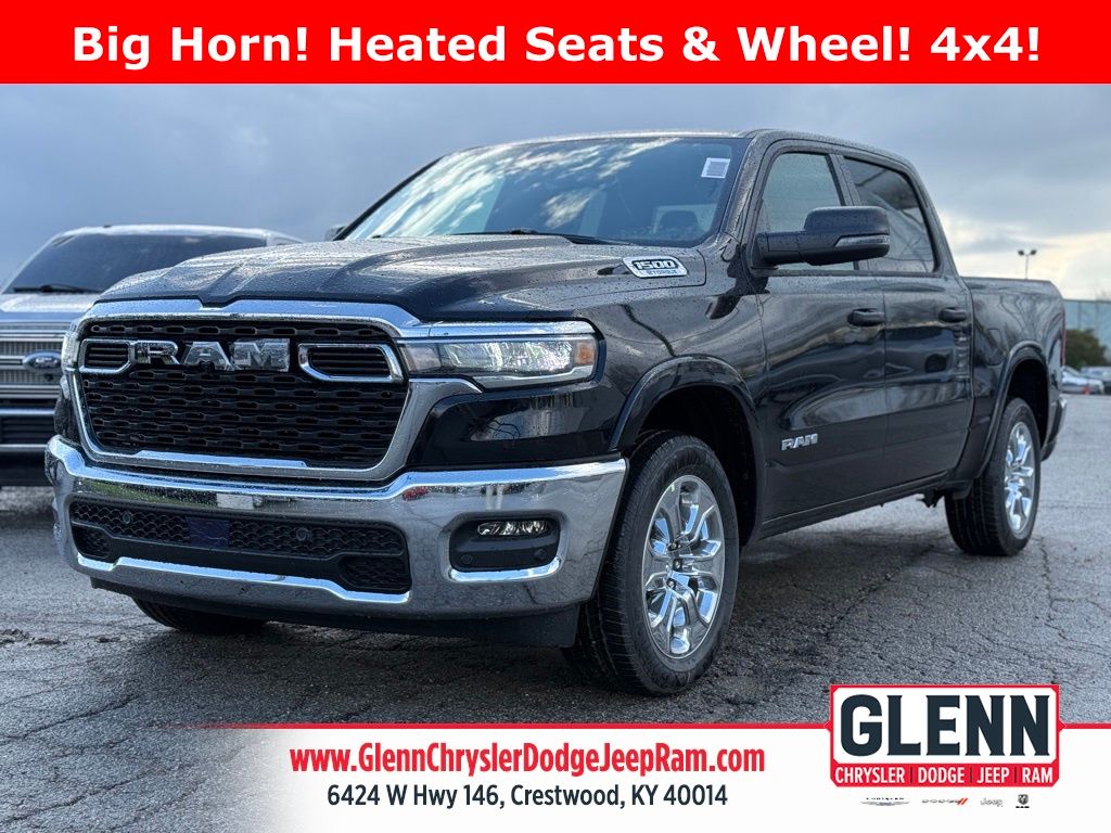 Diamond Black Crystal Pearlcoat 2026 RAM 1500 Big Horn Crew Cab 4WD Pickup Truck Four-Wheel Drive 8-Speed Automatic