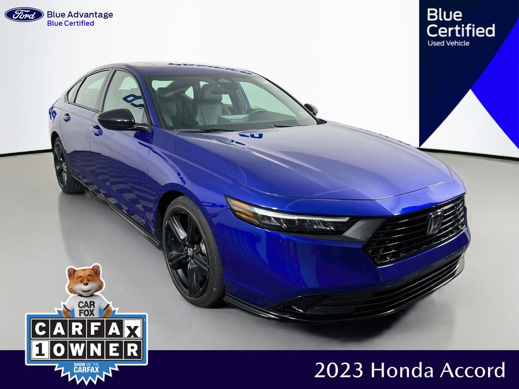 Blue 2023 Honda Accord Hybrid Sedan Front-Wheel Drive Continuously Variable Transmission