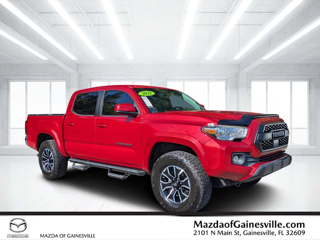 Barcelona Red Metallic 2021 Toyota Tacoma SR5 V6 Double Cab 4WD Pickup Truck Four-Wheel Drive 6-Speed Automatic