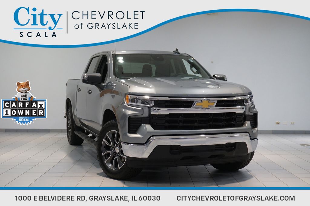 Sterling Gray Metallic 2024 Chevrolet Silverado 1500 LT Crew Cab 4WD Pickup Truck Four-Wheel Drive 8-Speed Automatic