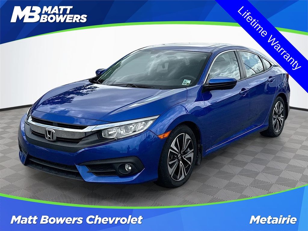 Aegean Blue Metallic 2017 Honda Civic EX-T Sedan Front-Wheel Drive Continuously Variable Transmission