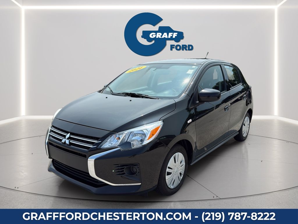 Jet Black Metallic 2024 Mitsubishi Mirage Hatchback Front-Wheel Drive Continuously Variable Transmission