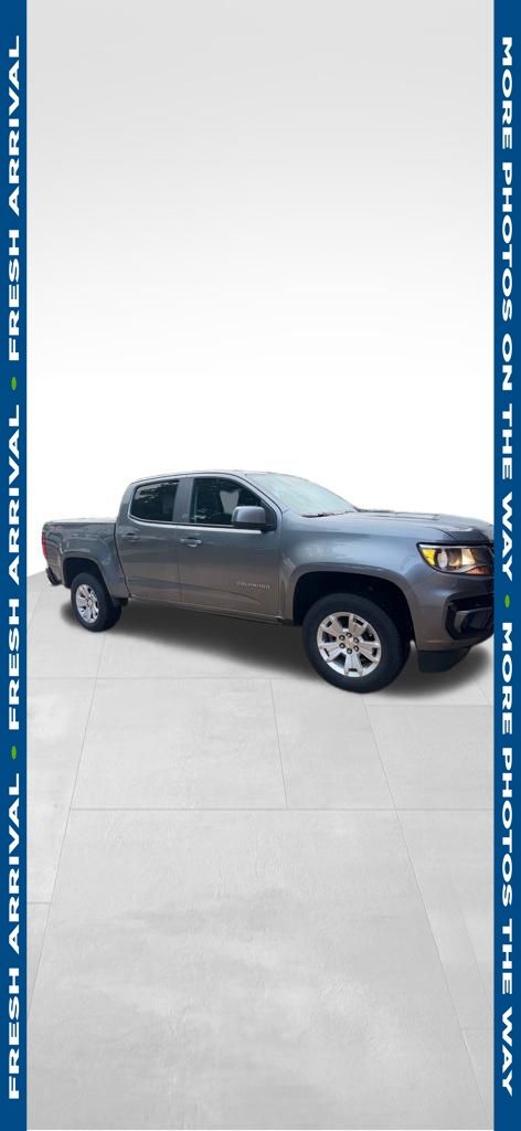 Gray (Satin Steel Metallic) 2022 Chevrolet Colorado LT Crew Cab 4WD Pickup Truck Four-Wheel Drive 8-Speed Automatic