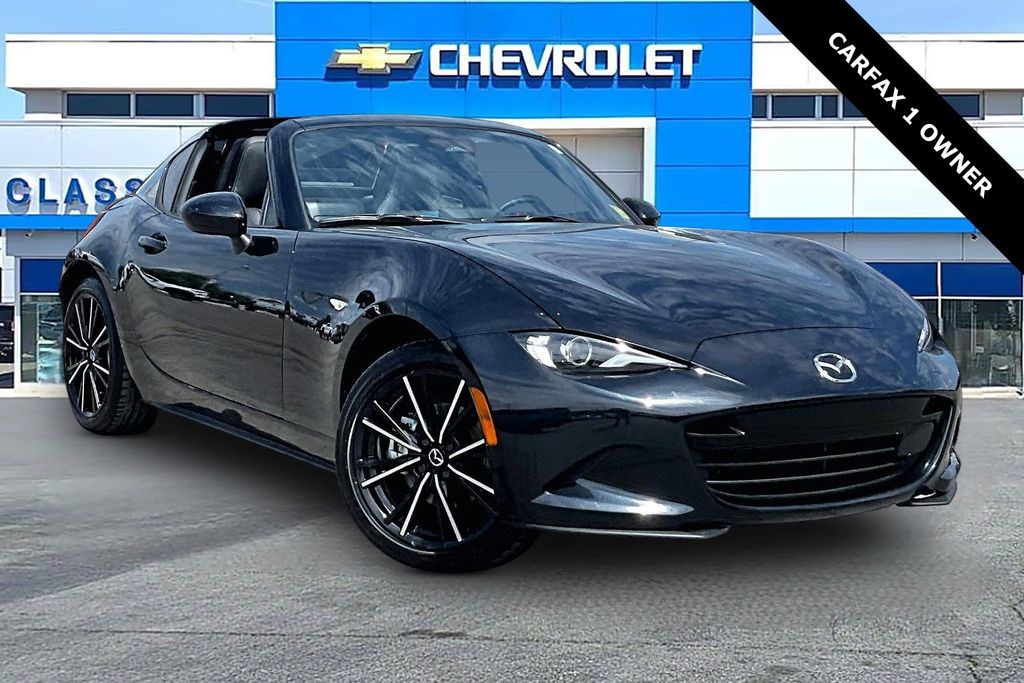 Jet Black Mica 2025 Mazda MX-5 Miata RF Grand Touring RWD Convertible Rear-Wheel Drive 6-Speed Automatic