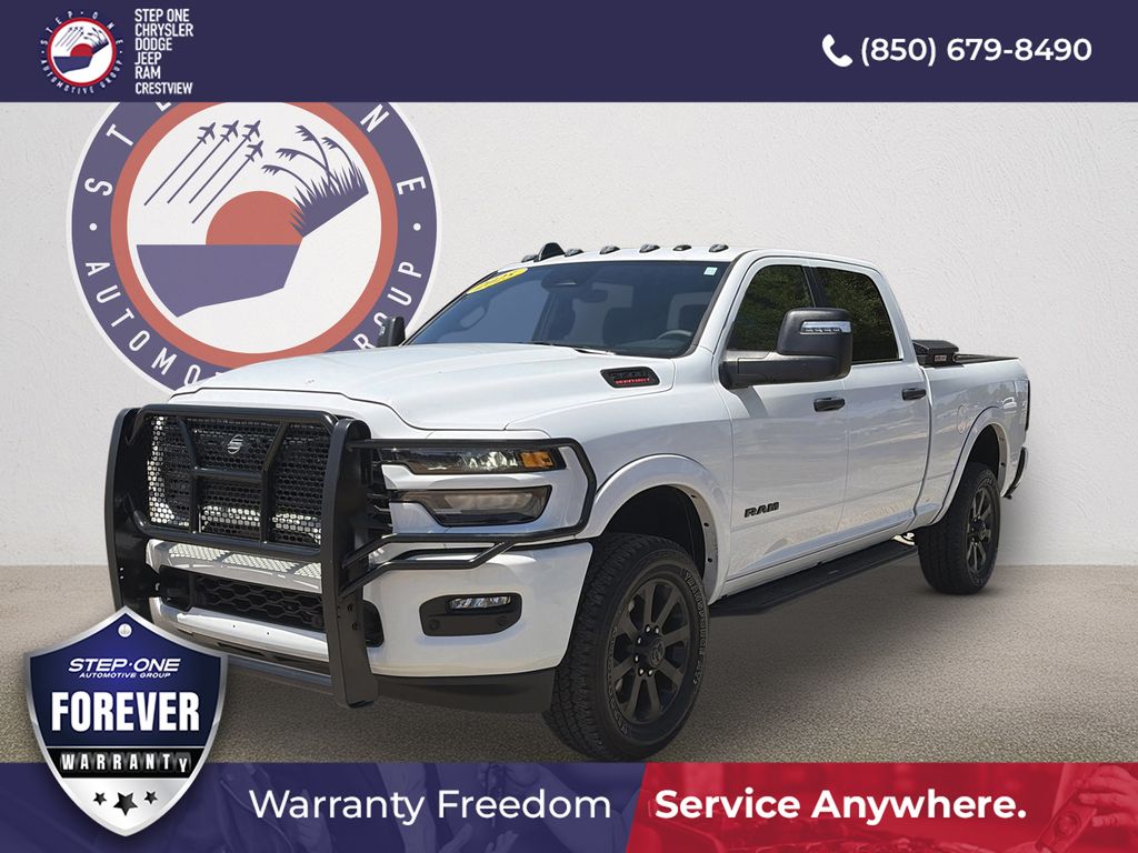 Bright White Clearcoat 2025 RAM 2500 Big Horn Crew Cab 4WD Pickup Truck Four-Wheel Drive 8-Speed Automatic