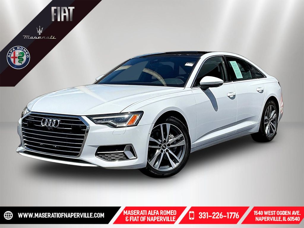 Glacier White 2023 Audi A6 Sedan All-Wheel Drive 7-Speed Automatic