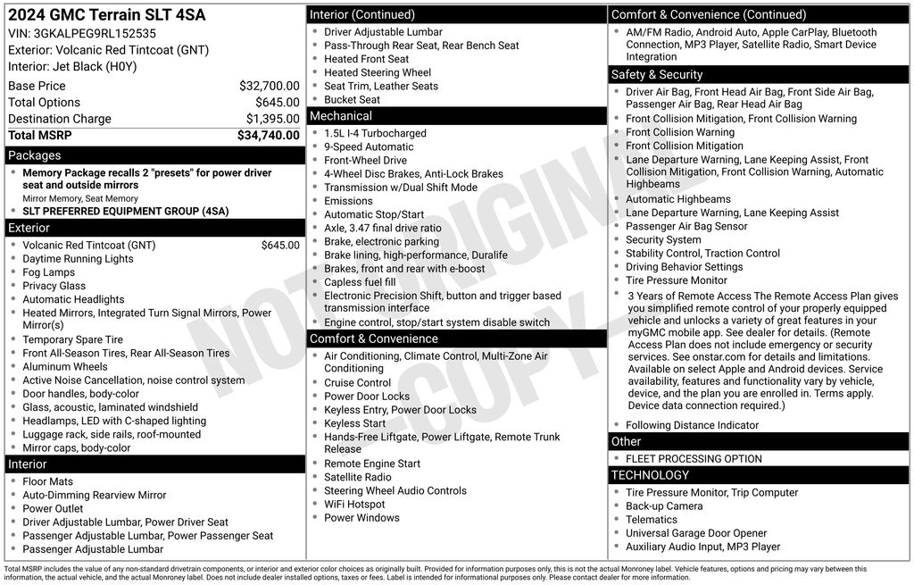 used 2024 GMC Terrain car, priced at $21,000