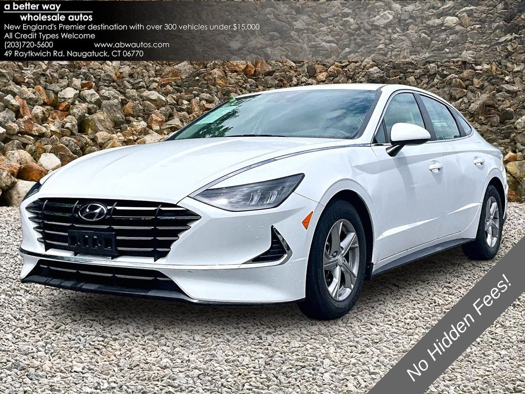 Quartz White 2021 Hyundai Sonata Sedan Front-Wheel Drive 8-Speed Automatic Overdrive
