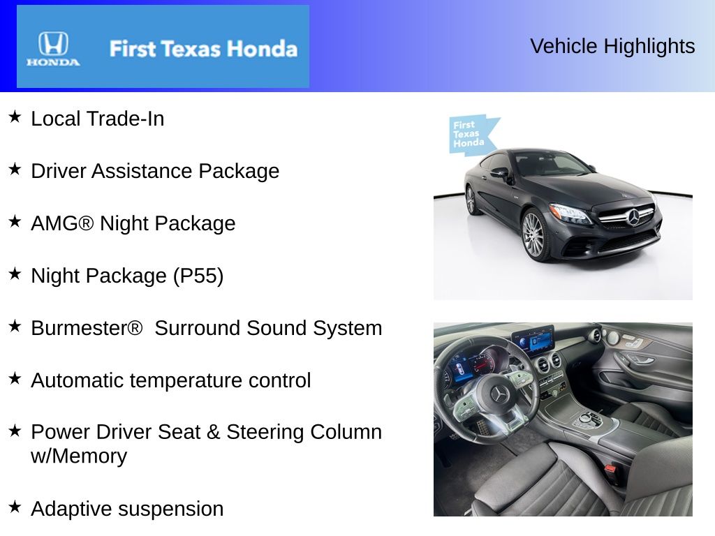 Used Car 2019 Mercedes-benz C-class  C 43 Amg® For Sale Under $35,000 In Austin, Texas