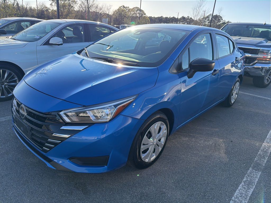 Electric Blue Metallic 2023 Nissan Versa S FWD Sedan Front-Wheel Drive Continuously Variable Transmission