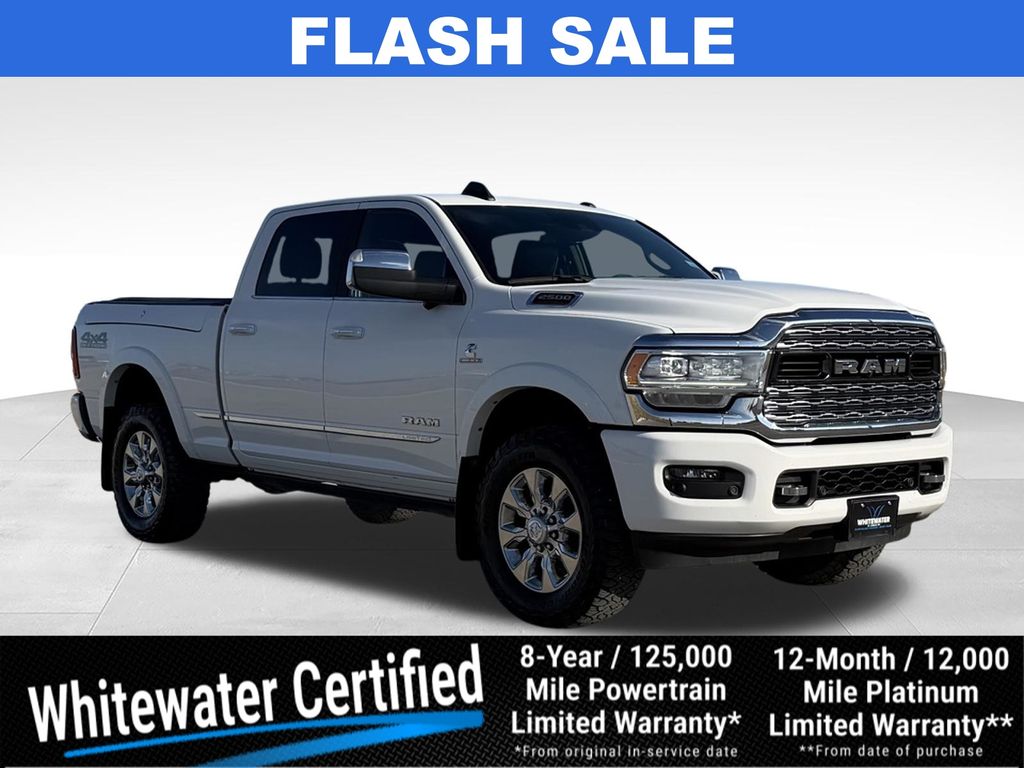 Bright White Clearcoat 2019 RAM 2500 Limited Crew Cab 4WD Pickup Truck Four-Wheel Drive 6-Speed Automatic