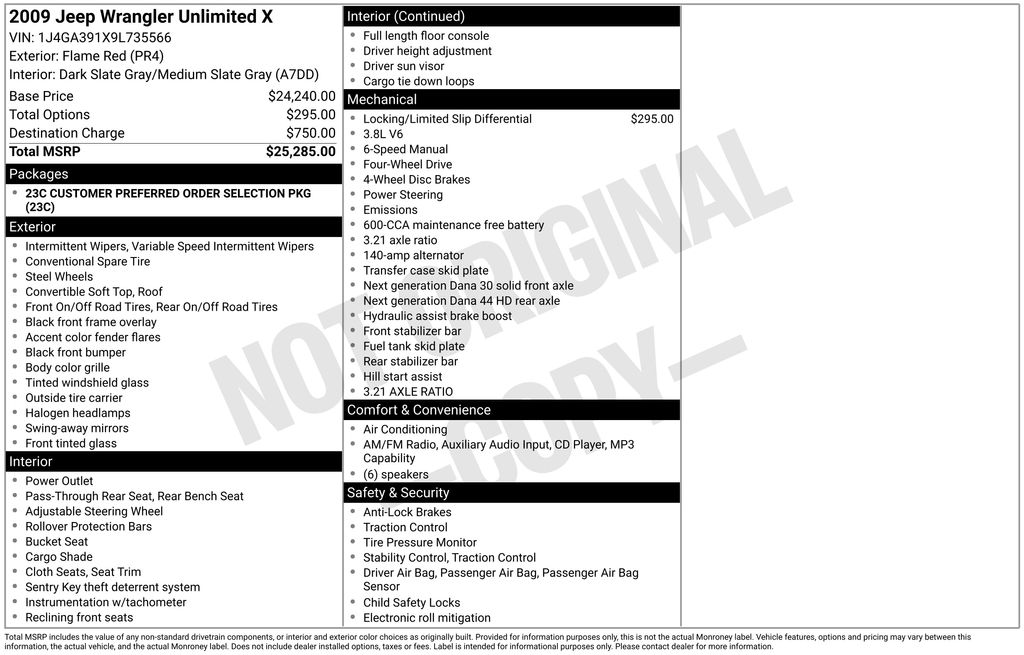 Used 2009 Red Jeep Unlimited X image 2