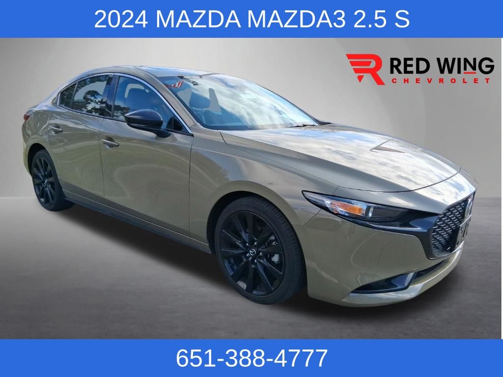 Zircon Sand Metallic 2024 Mazda MAZDA3 2.5 Carbon Turbo AWD Sedan All-Wheel Drive 6-Speed Automatic