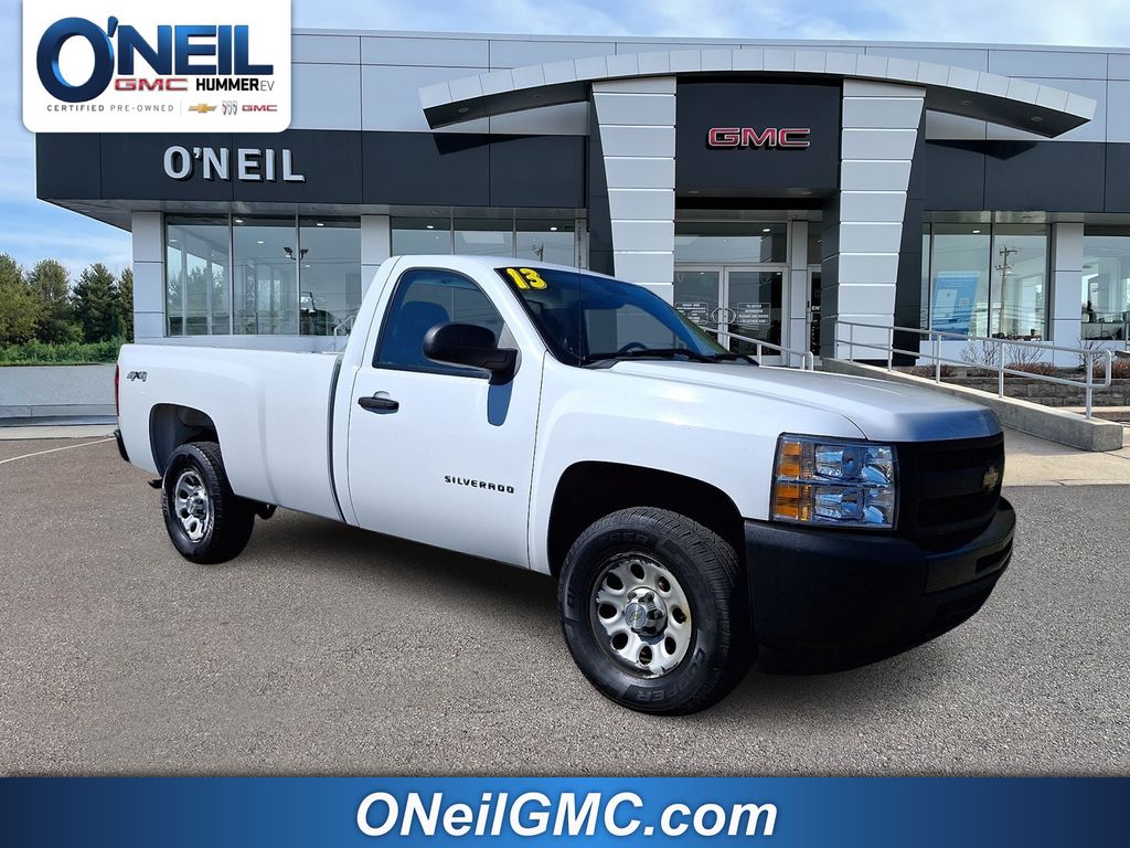 Summit White 2013 Chevrolet Silverado 1500 Work Truck 4WD Pickup Truck Four-Wheel Drive 4-Speed Automatic Overdrive