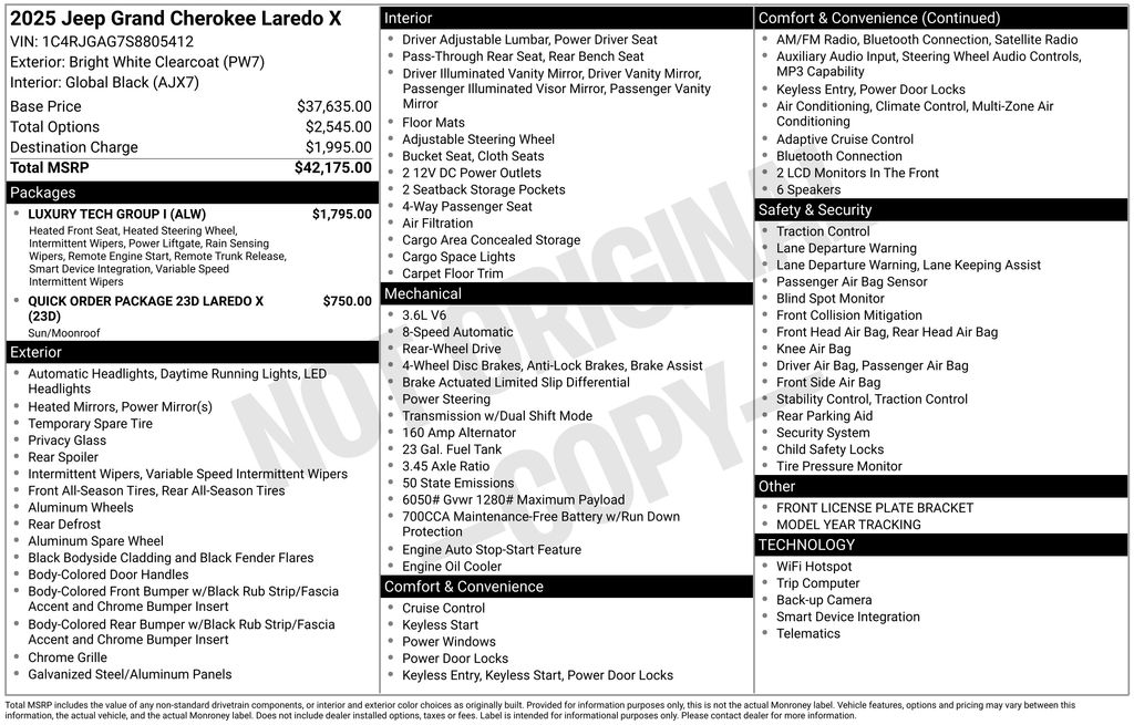 New Car 2025 Jeep Grand Cherokee  For Sale Under $35,000 In Austin, Texas