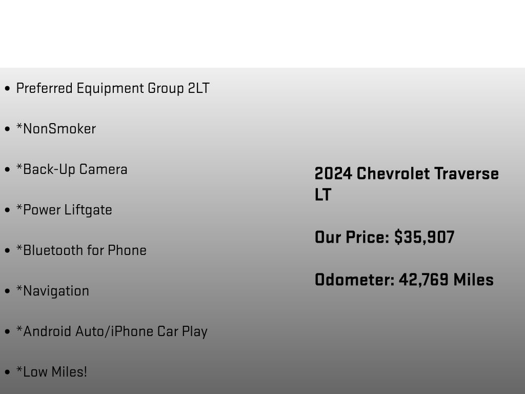 2024 Chevrolet Traverse LT White at Carlisle Cadillac Buick GMC