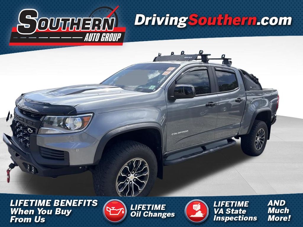 Gray (Satin Steel Metallic) 2021 Chevrolet Colorado Pickup Truck Four-Wheel Drive 8-Speed Automatic