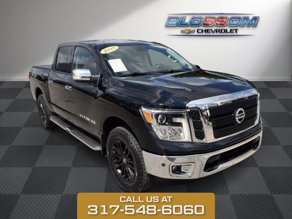 Gray (Magnetic Black) 2018 Nissan Titan Pickup Truck Four-Wheel Drive 7-Speed Automatic