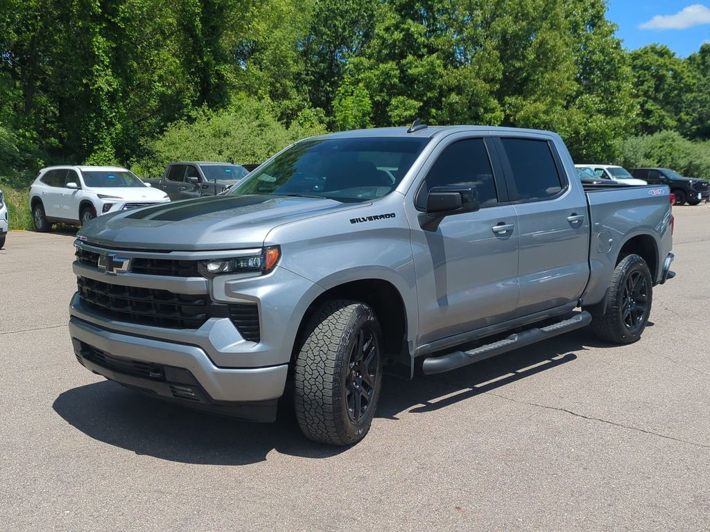Sterling Gray Metallic 2024 Chevrolet Silverado 1500 RST Crew Cab 4WD Pickup Truck Four-Wheel Drive Automatic