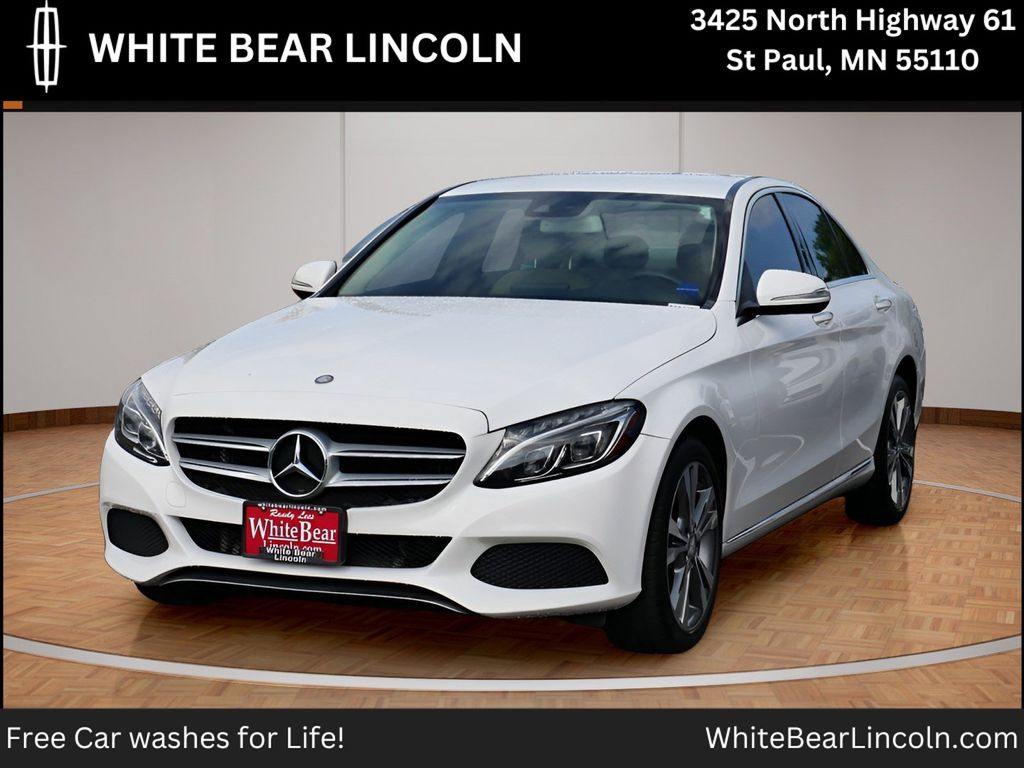 White 2015 Mercedes-Benz C-Class Sedan All-Wheel Drive 7-Speed Automatic