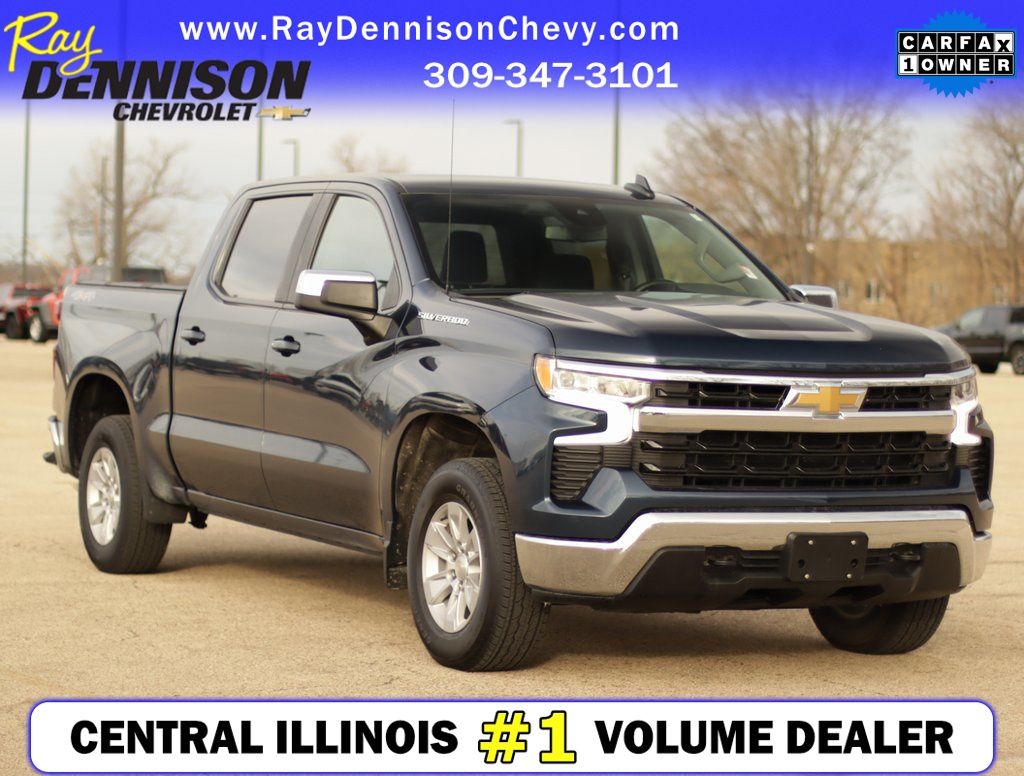 Northsky Blue Metallic 2023 Chevrolet Silverado 1500 LT Crew Cab 4WD Pickup Truck Four-Wheel Drive 8-Speed Automatic