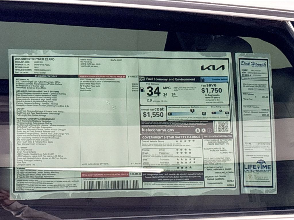 2025 Kia Sorento Hybrid EX