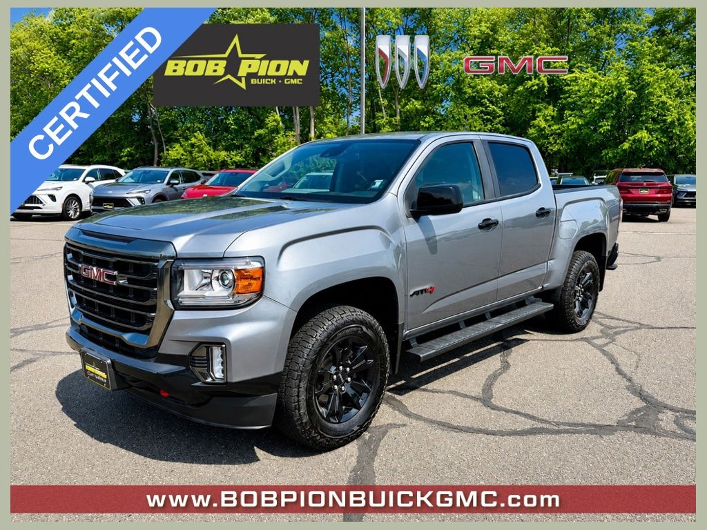 Gray (Satin Steel Metallic) 2021 GMC Canyon Pickup Truck Four-Wheel Drive 8-Speed Automatic