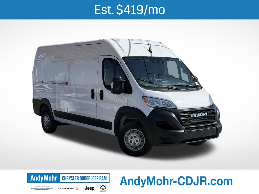Bright White Clearcoat 2023 RAM ProMaster 2500 159 High Roof Cargo Van FWD Van Front-Wheel Drive 9-Speed Automatic