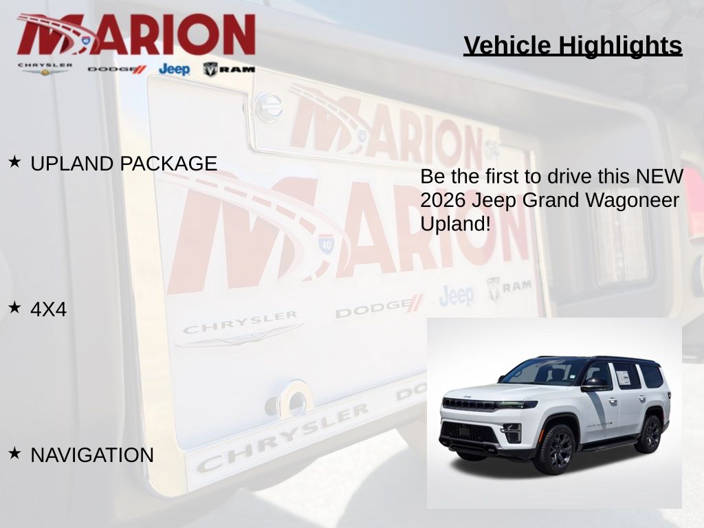 2026 Bright White Clearcoat Jeep Grand Wagoneer Upland 4X4 SUV