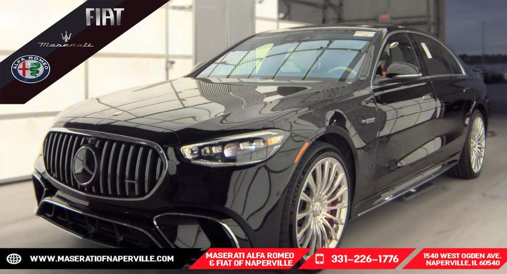 Obsidian Black/MANUFAKTUR Moonlight White 2025 Mercedes-Benz S-Class Sedan All-Wheel Drive 9-Speed Automatic