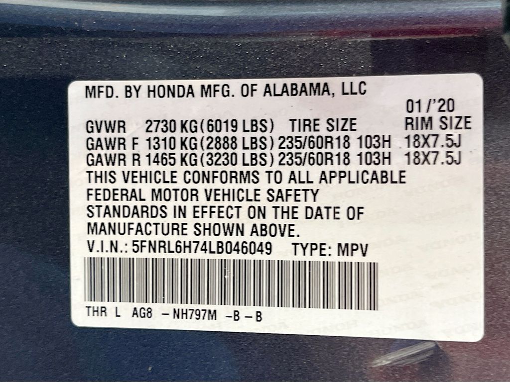 2020 Honda Odyssey EX-L Gray at Westside Lexus