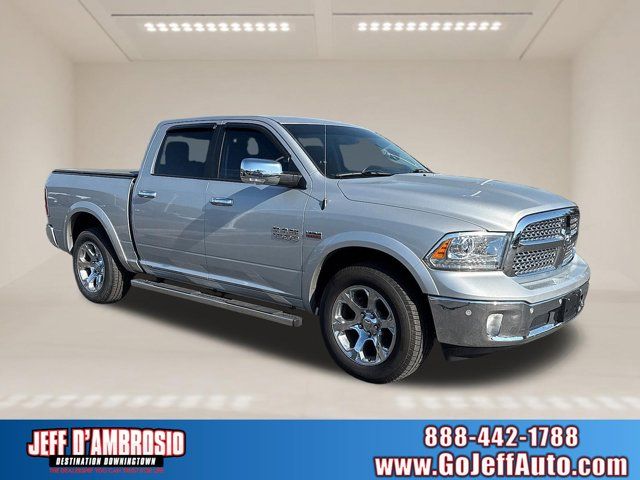 Bright Silver Clearcoat Metallic 2018 RAM 1500 Laramie Crew Cab 4WD Pickup Truck Four-Wheel Drive 8-Speed Automatic