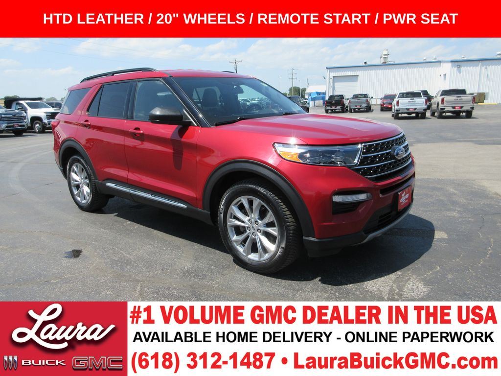 Red Metallic 2020 Ford Explorer SUV / Crossover All-Wheel Drive Automatic