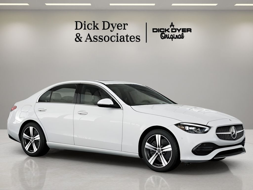 Polar White 2025 Mercedes-Benz C-Class C 300 RWD Sedan Rear-Wheel Drive 9-Speed Automatic
