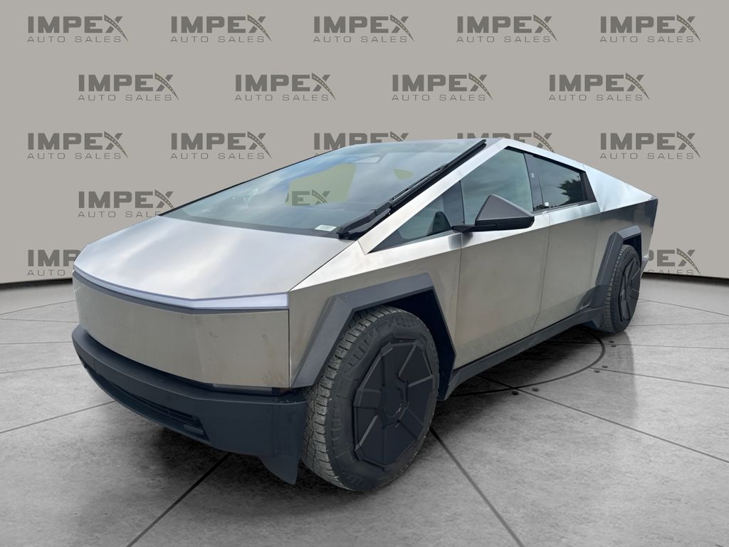 Silver 2024 Tesla Cybertruck Pickup Truck All-Wheel Drive 1-Speed Automatic