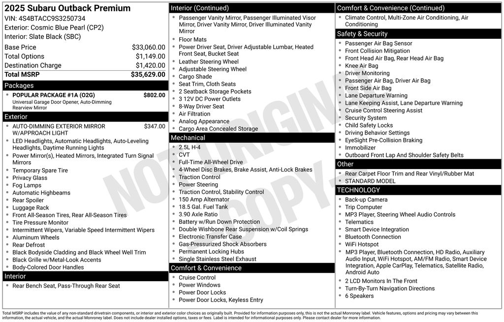 2025 Subaru Outback Premium