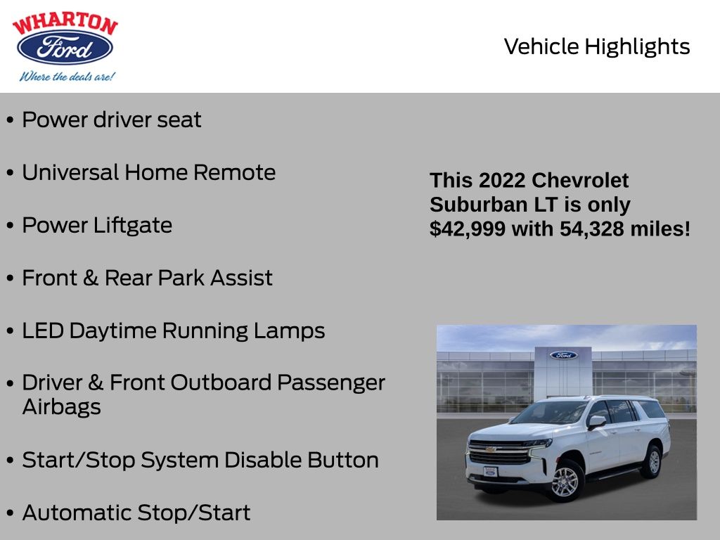2022 Chevrolet Suburban LT White at Classic Chevrolet Galveston