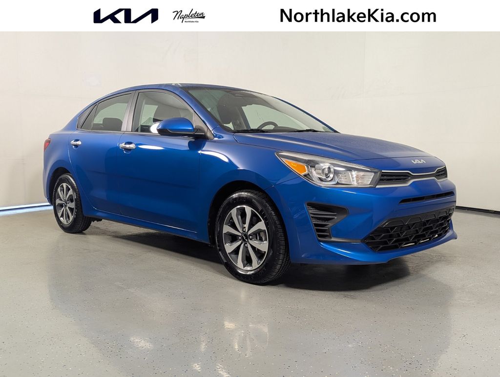 Sporty Blue 2023 Kia Rio Sedan Front-Wheel Drive Continuously Variable Transmission