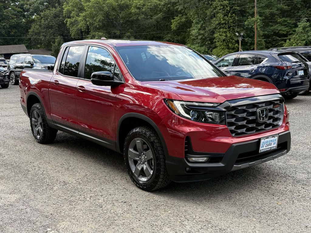 Radiant Red Metallic II 2024 Honda Ridgeline TrailSport AWD Pickup Truck All-Wheel Drive 9-Speed Automatic