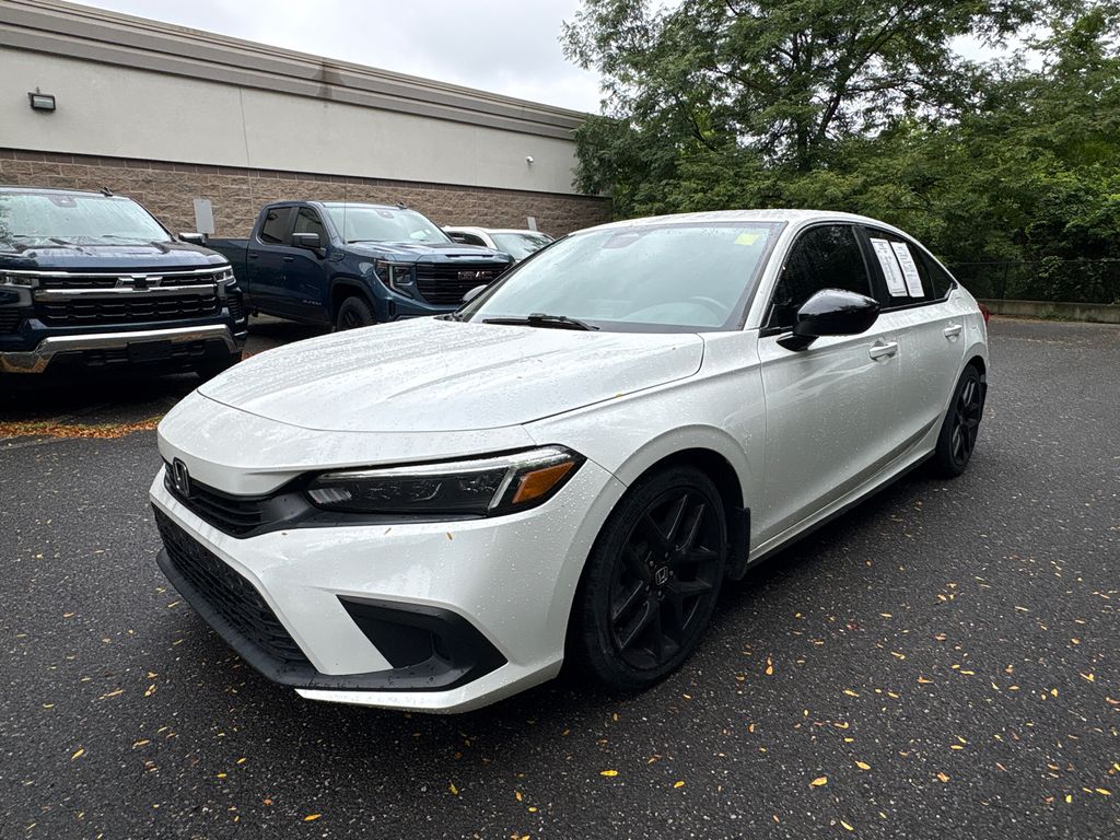 White 2023 Honda Civic Sedan Front-Wheel Drive Continuously Variable Transmission
